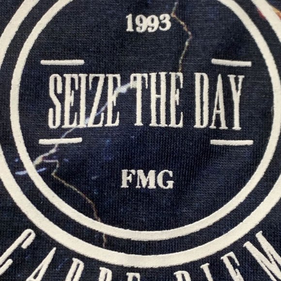 River island Boys Navy Marble Foil Print Short Sleeve T-Shirt - Picture 3 of 3